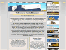 Tablet Screenshot of capitalprecastinc.com